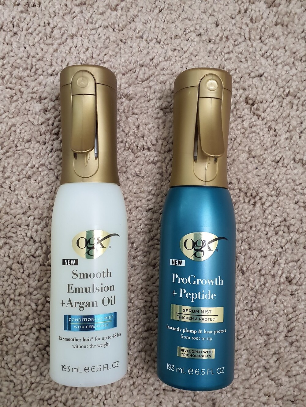 OGX Smooth Emulsion Argan Oil Condition + ProGrowth Peptide Serum Mist 6.5 floz